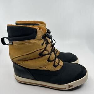 Merrell Snowbank 2 Waterproof Boots MY56187 Mens US 4M Gold/Black Lace-Up Thermo